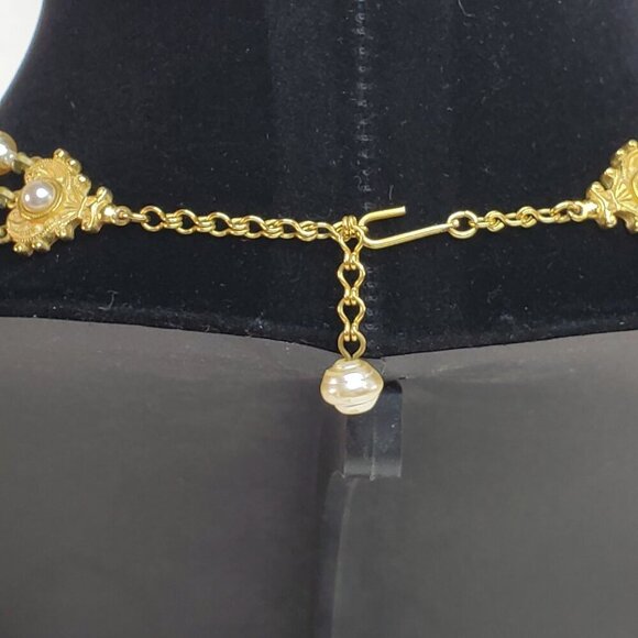 VTG Classiques Entier Triple Strand Faux Fresh Water Pearl Necklace Champaign - Picture 8 of 15